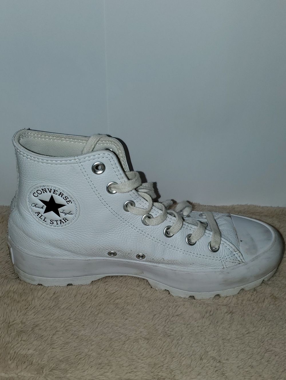 Converse White High-Top Leather Sneakers for Women